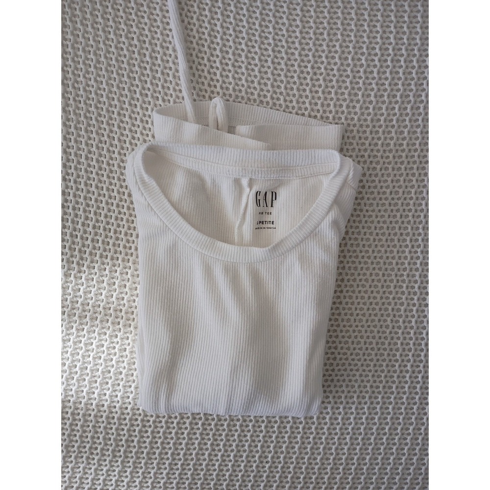 GAP Bundle White Ribbed Open Back Tie Top & Grey Camisole Cami Set S Capsule - Picture 6 of 12